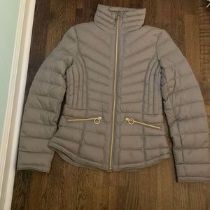 xs womens grey/brownish tan micheal kors coat